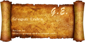 Gregus Endre névjegykártya